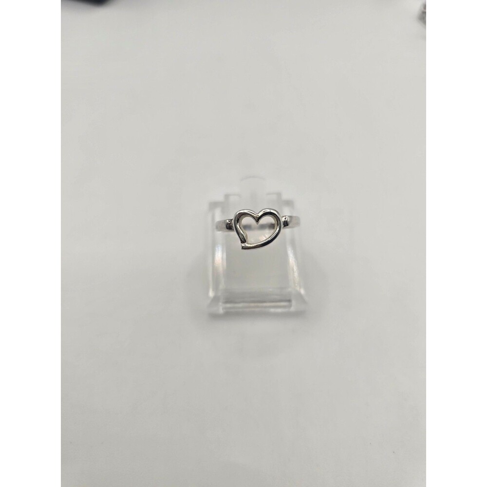 Bohemian Sterling Silver Open Heart Love Ring Size 6.5